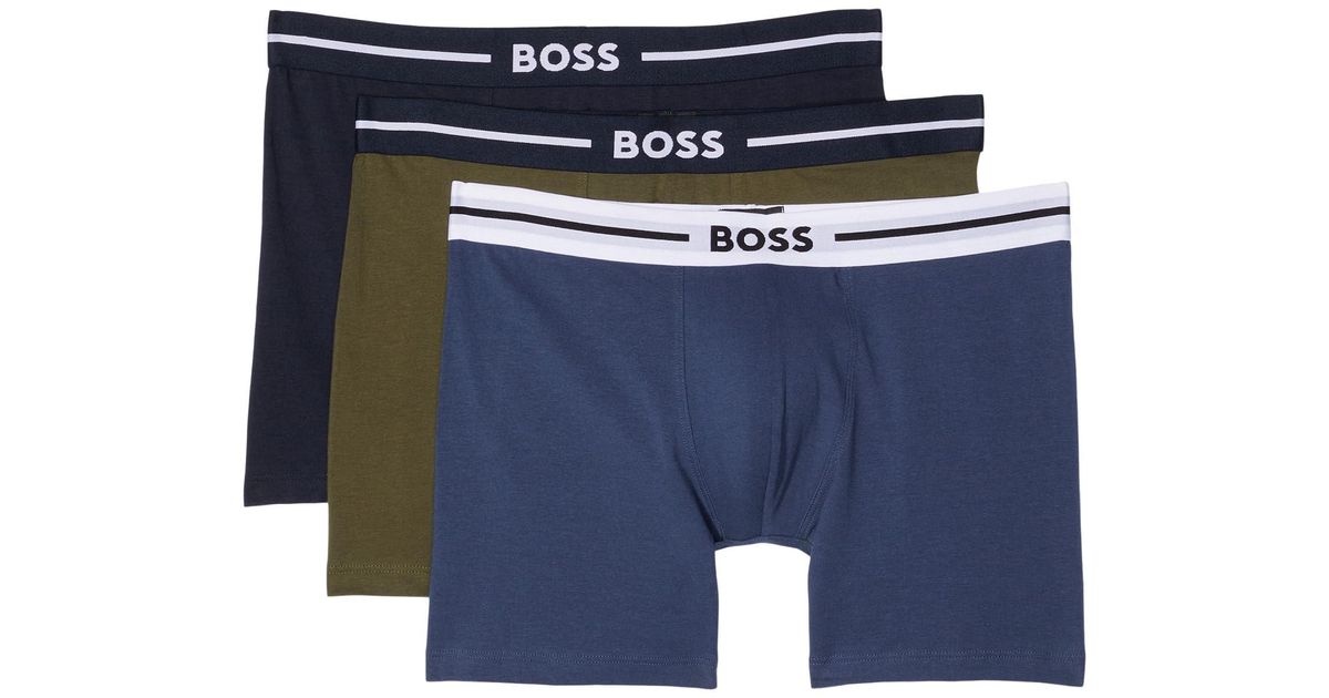 BOSS by HUGO BOSS Boxer Brief 3-pack Bold in Blue for Men | Lyst