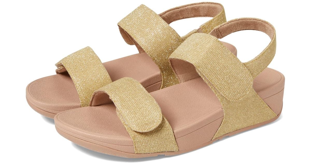 Fitflop Lulu Adjustable Shimmerlux Backstrap Sandals in Metallic Lyst