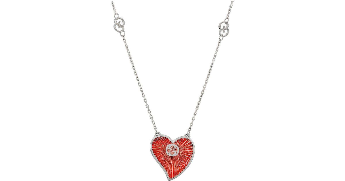necklace with heart pendant gucci