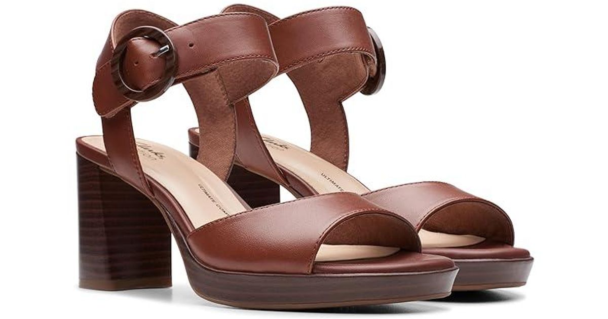 Clarks Ambyrlyn Ruby (British Tan Leather) Sandals in Brown Lyst