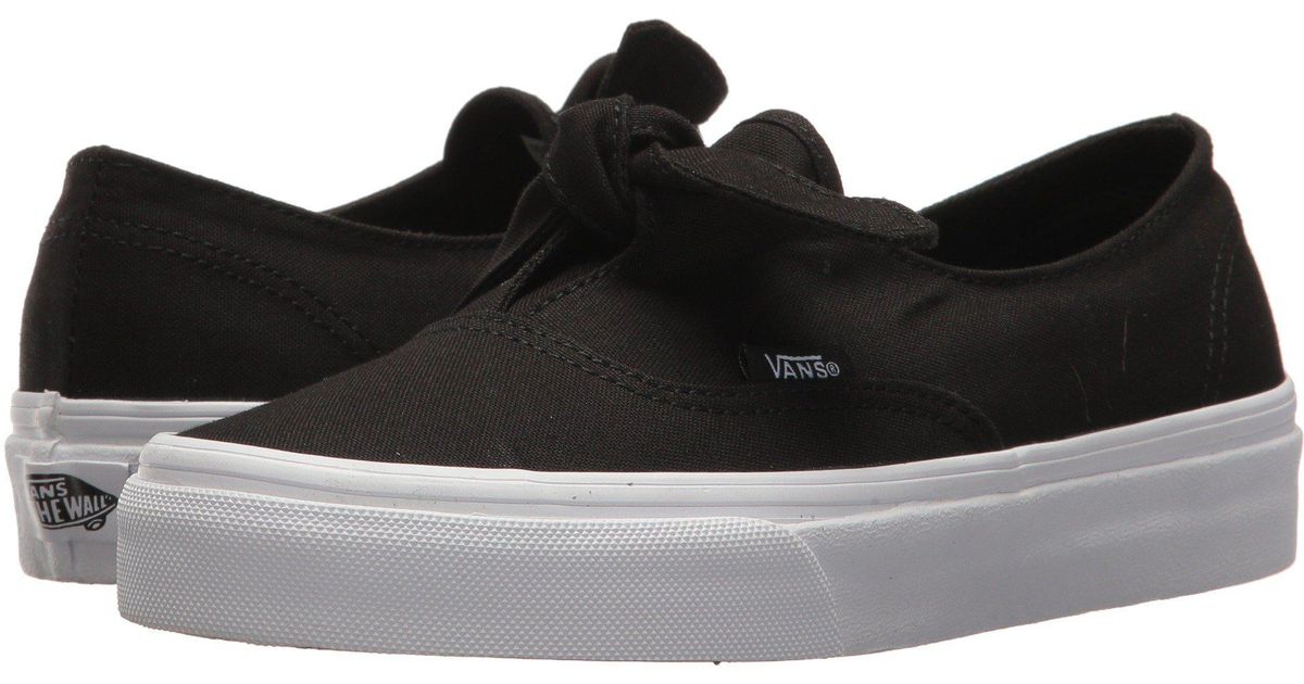 Vans authentic Knotted Canvas Skate Slip ons in Black Lyst