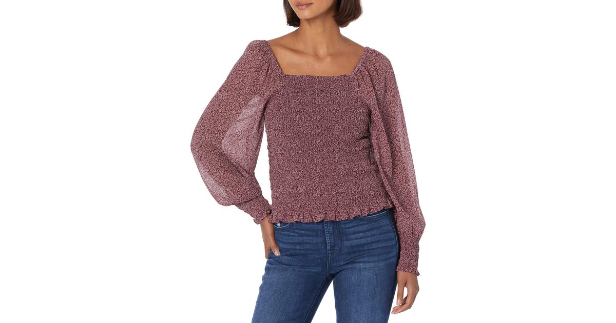 Madewell Lucie Bubble-sleeve Smocked Top In Cottage Garden in Purple | Lyst
