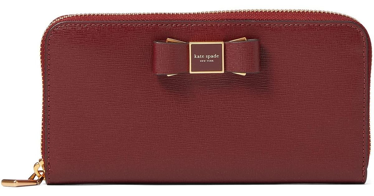 Kate Spade Morgan Bow Embellished Saffiano Leather Zip Around