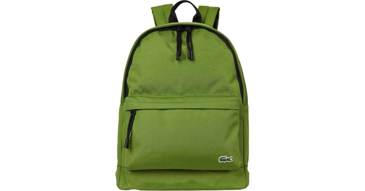 Lacoste Solid Canvas Backpack in Green for Men Lyst