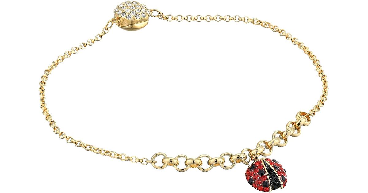 Swarovski Remix Collection Ladybug Strand Charm Bracelet in Gold