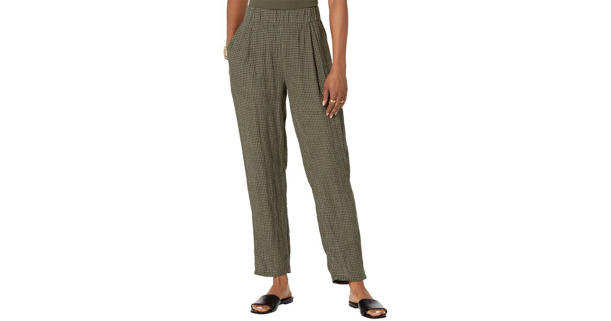 Eileen Fisher Tapered Ankle Pants in Green | Lyst
