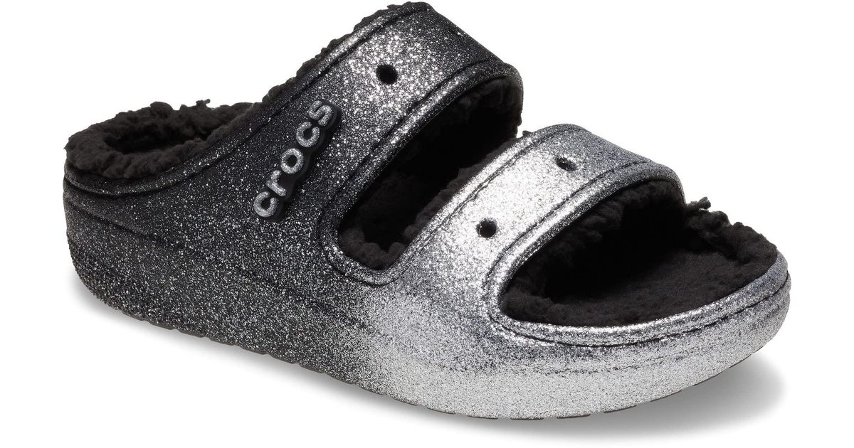 Crocsâ¢ Synthetic Classic Cozzzy Sandal in Silver (Black) | Lyst