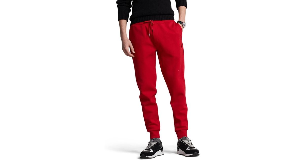 Polo Ralph Lauren Double-knit Jogger Pants in Red for Men | Lyst