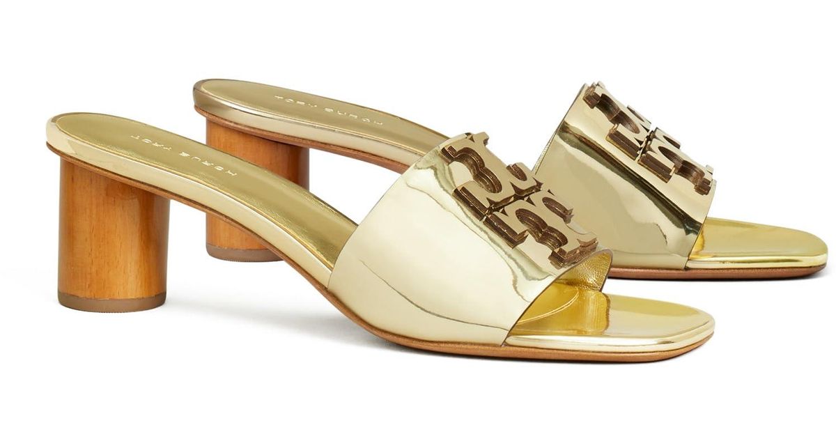 Tory Burch 55 Mm Ines Mule Sandal in Metallic | Lyst