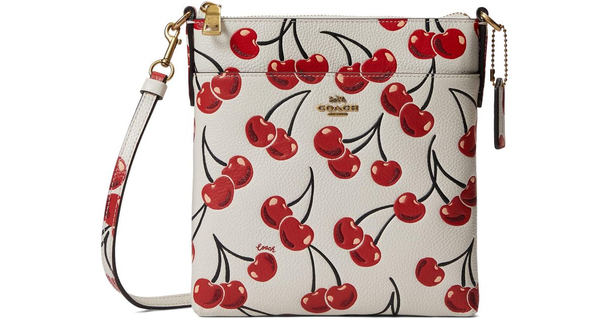 COACH Leather Cherry Print Kitt in White Lyst