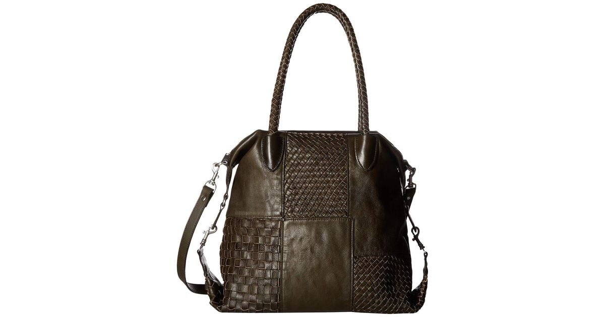 Patricia Nash Leather Paloma Satchel (olive) Satchel Handbags in Green