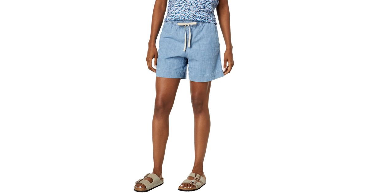 L.L. Bean Cotton Lakewashed Chambray Dock Shorts in White Lyst