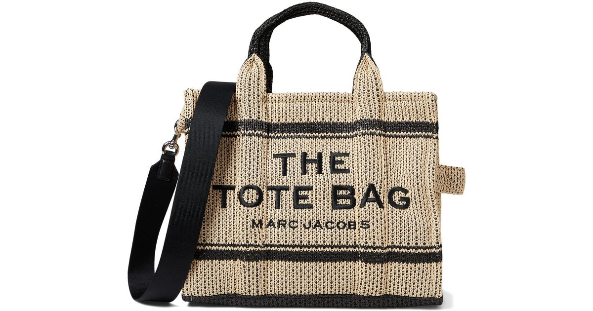 Marc Jacobs The Straw Jacquard Tote Bag in Black | Lyst