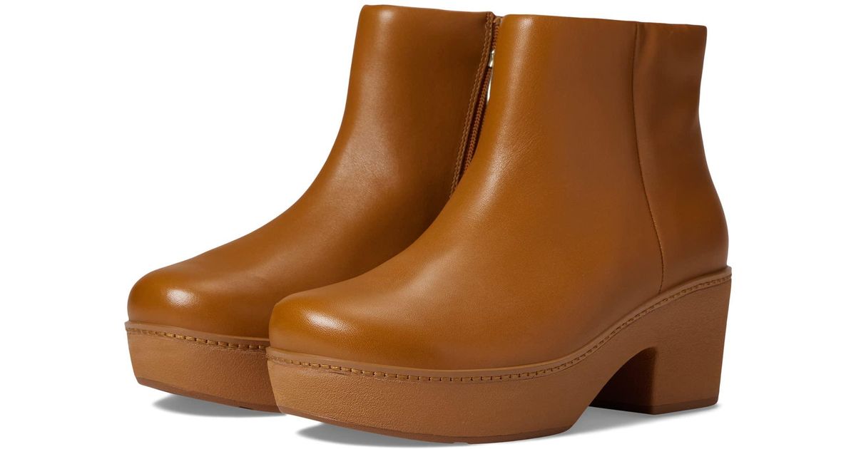 Fitflop Pilar Leather Ankle Boots in Brown | Lyst