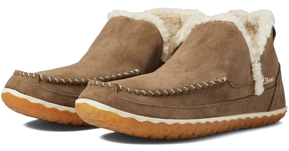 L.L. Bean Suede Mountain Slipper Boot Moc in White Lyst