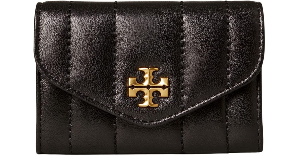 Tory Burch Leather Kira Flap Card Case In Black Lyst