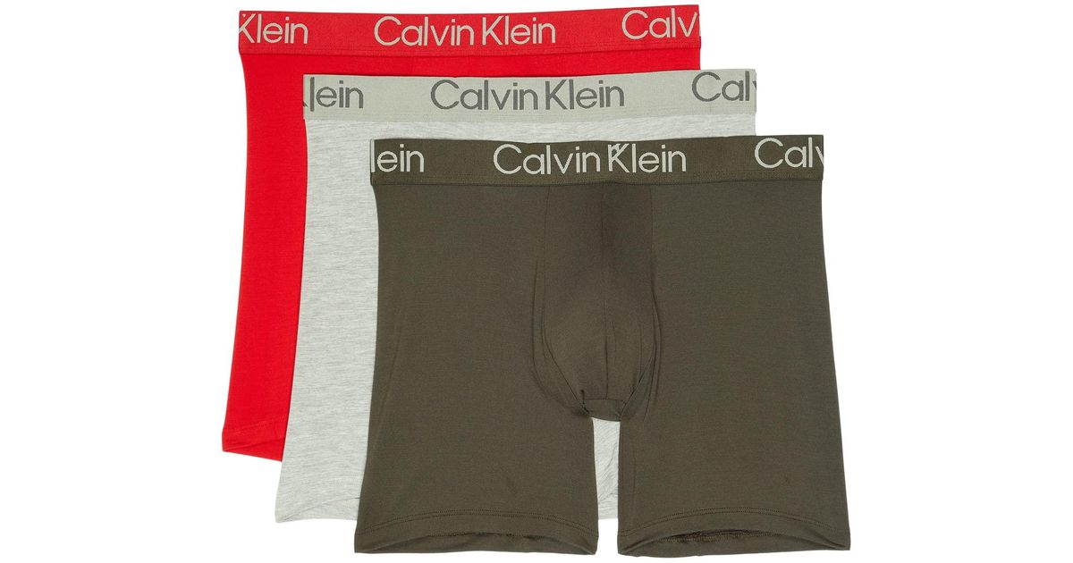 Calvin Klein Synthetic Eco Pure Modal Boxer Brief 3pack in Gray for