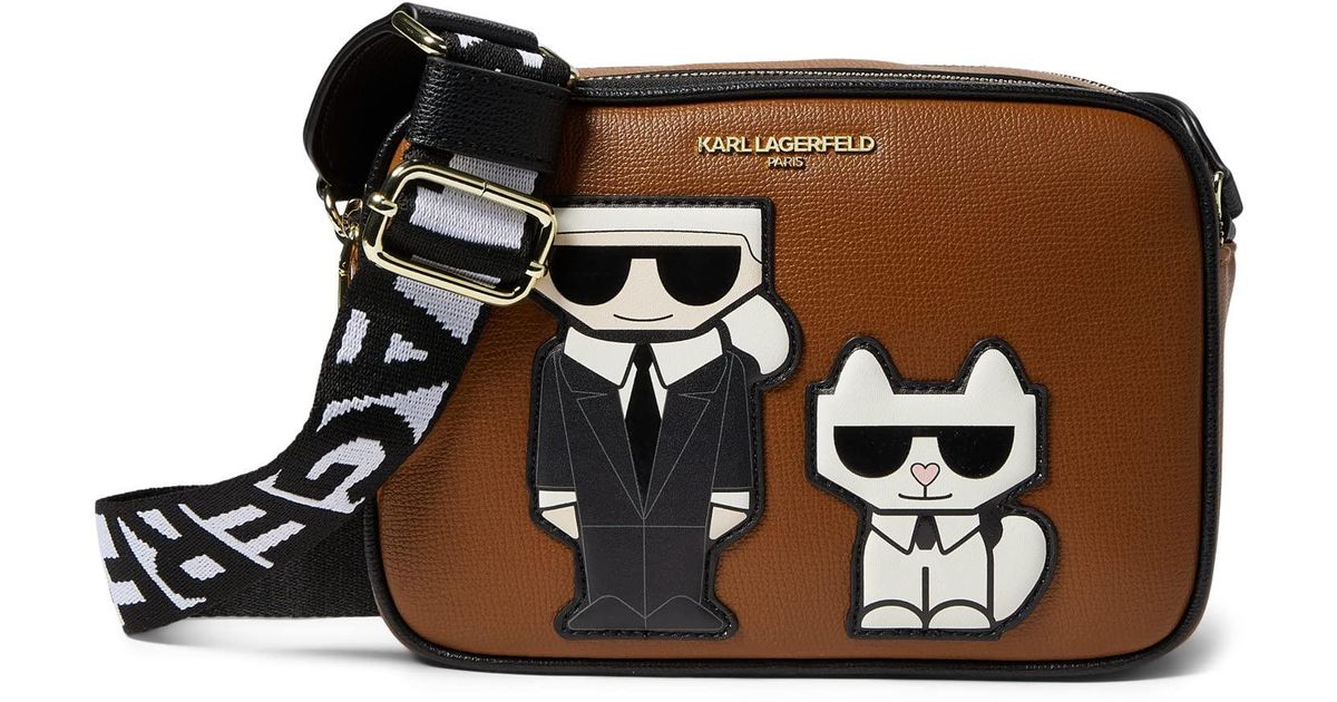 Karl Lagerfeld Leather Maybelle Crossbody in Brown Lyst