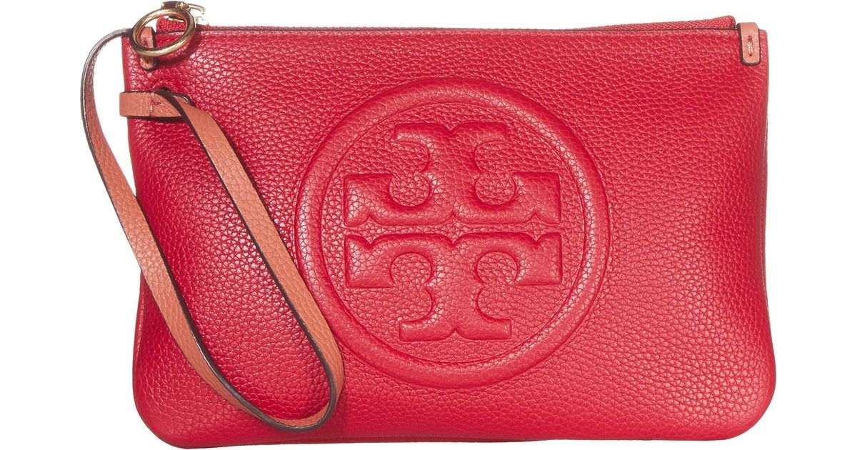 Tory Burch Perry Bombe Wristlet in Red Lyst