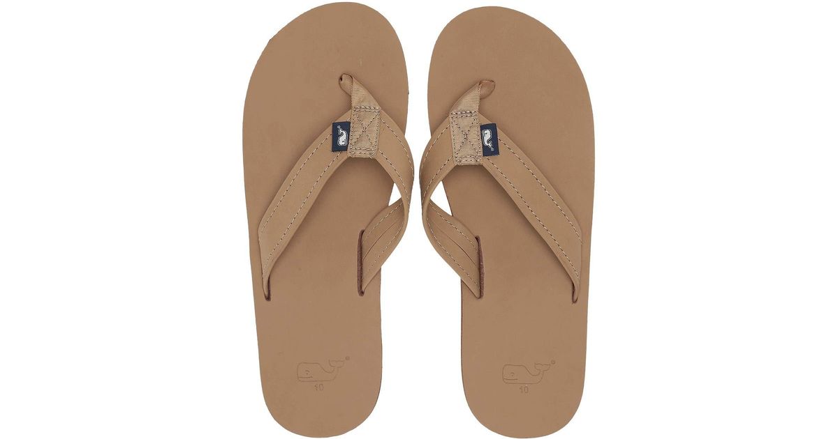 vineyard vines leather flip flops