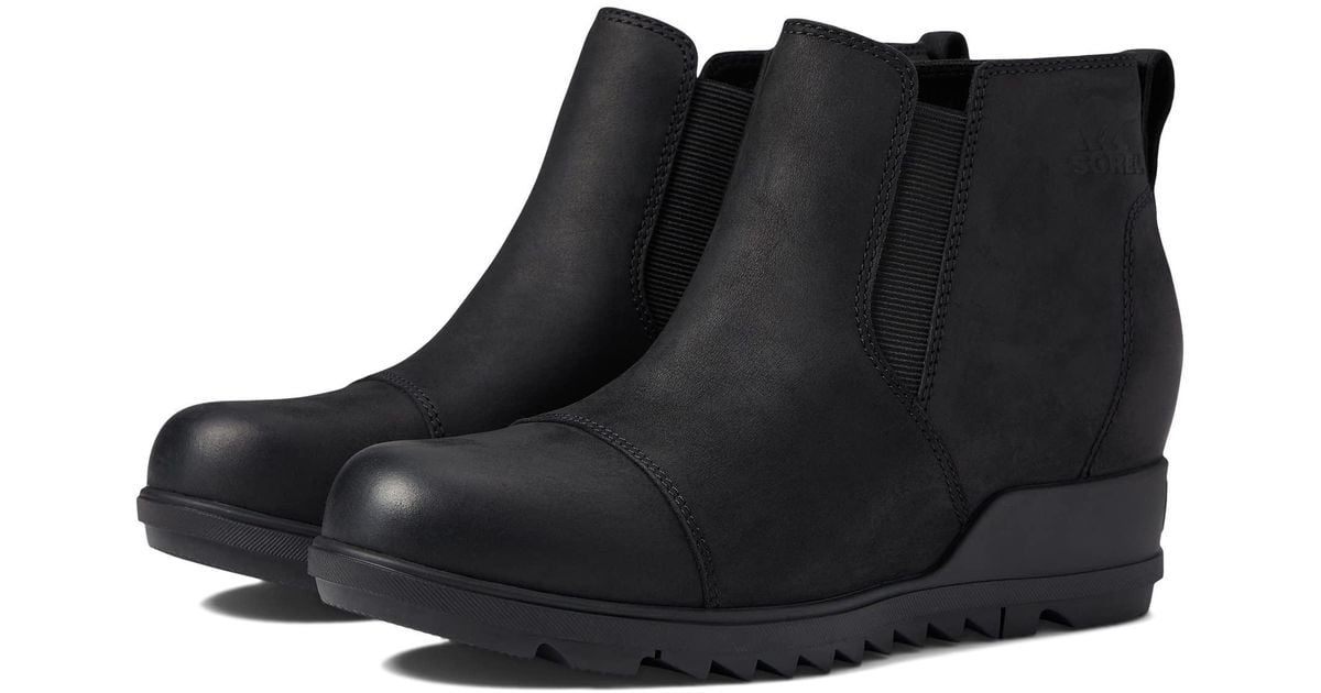 Sorel Evie Pull-on Leather in Black | Lyst