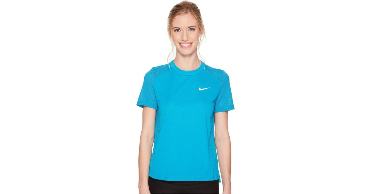nike dry miler short sleeve running top