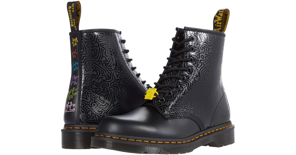 keith haring 1460 smooth leather lace up boots