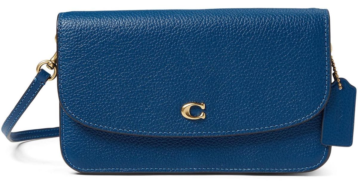 COACH Polished Pebble Leather Hayden Crossbody in Blue Lyst