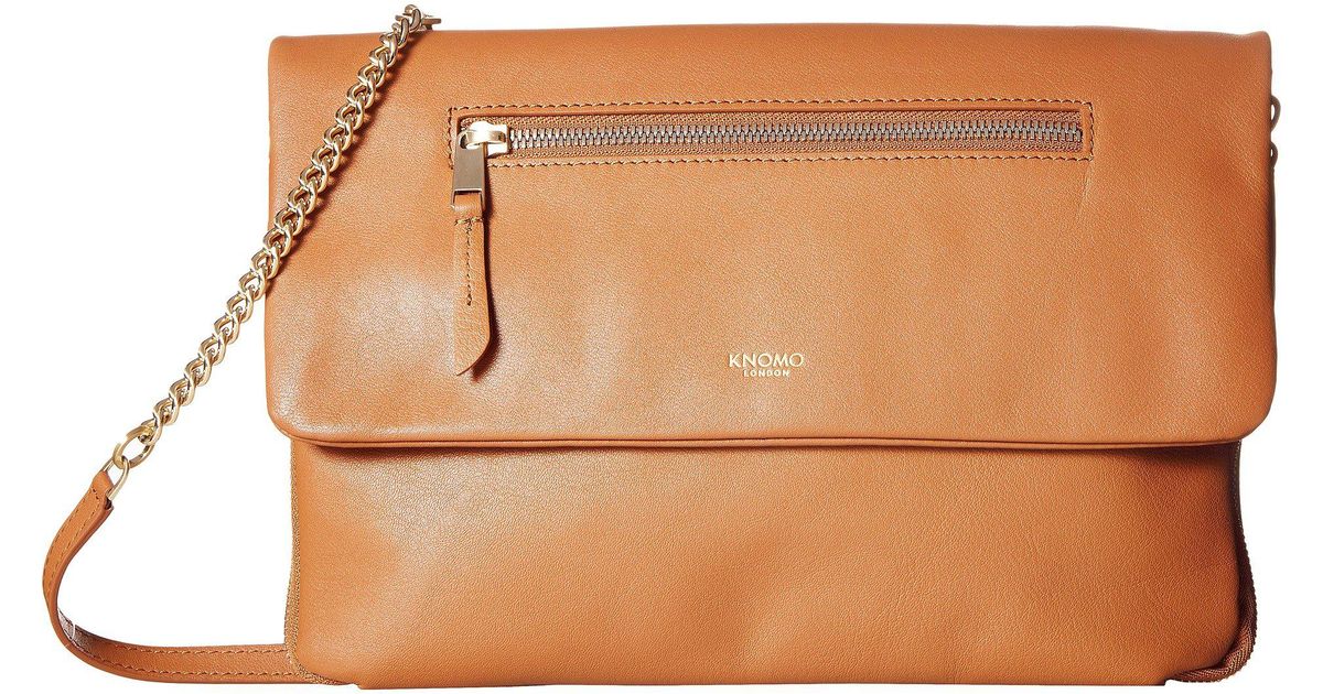 caramel clutch bag
