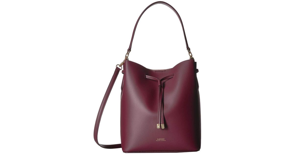 ralph lauren leather debby drawstring bag
