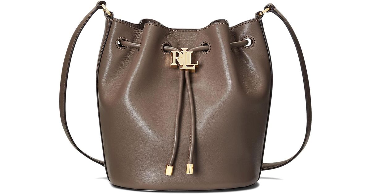 Lauren by Ralph Lauren Leather Medium Andie Drawstring Bag in Brown Lyst