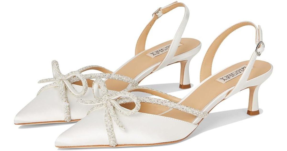 badgley mischka white heels