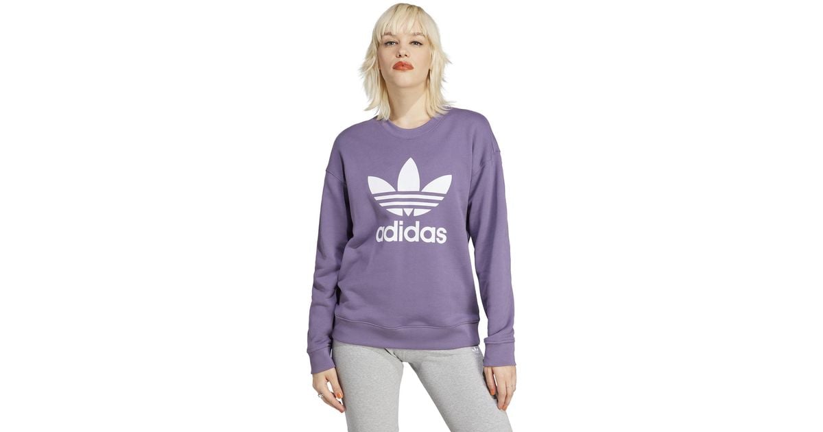 Adidas mod trefoil crew clearance sweat purple