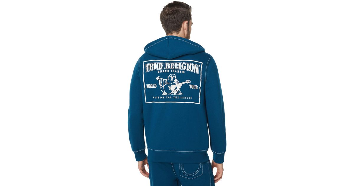 True Religion Cotton Big T Zip-up Logo 