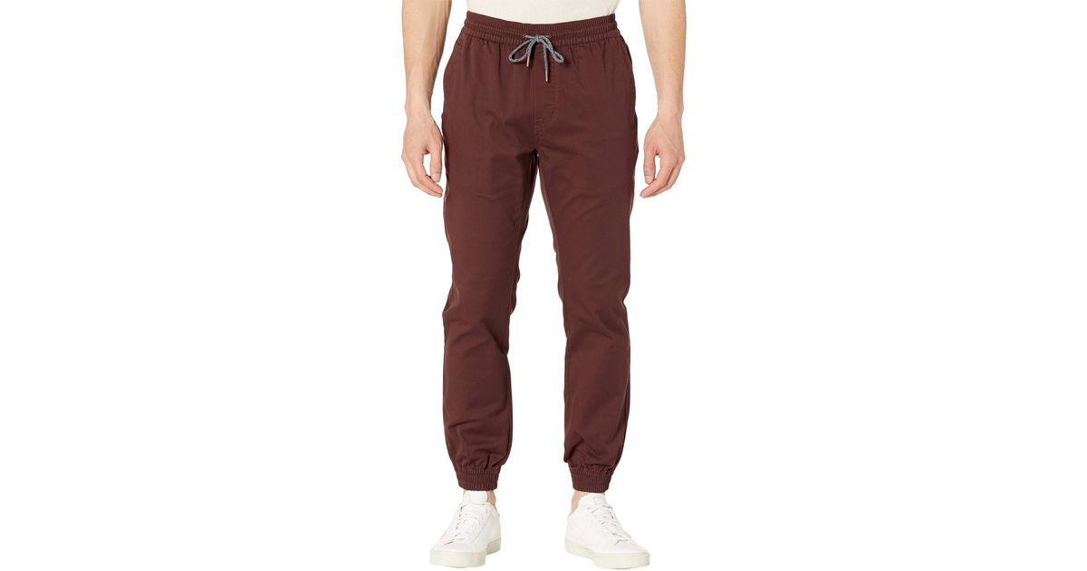 Volcom Cotton Frickin Slim Jogger Casual Pants in Purple for Men - Lyst