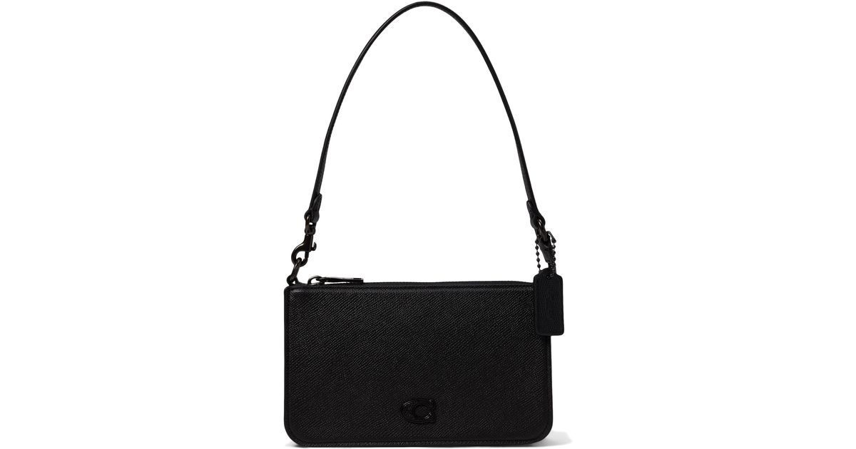 COACH Pouch Bag In Cross Grain Leather in Black Lyst