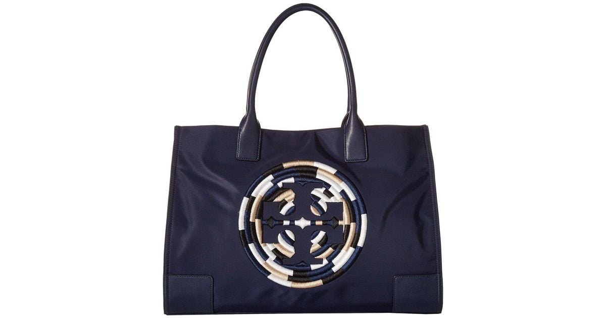 tory burch navy ella tote