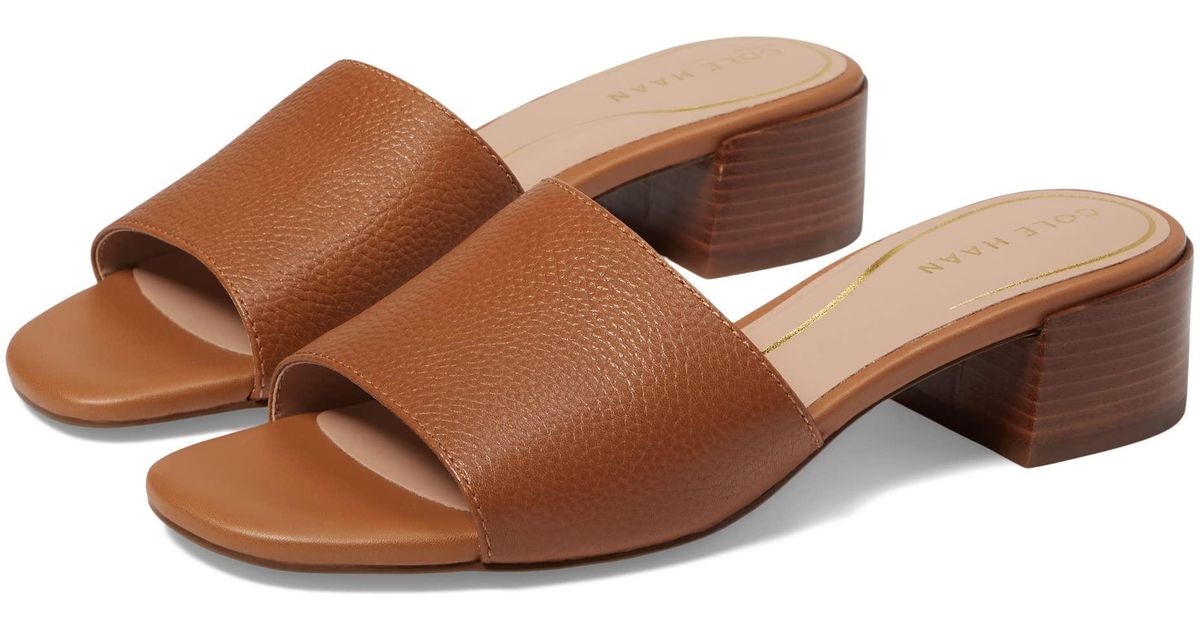 Cole Haan Calli Single Band Block Heel Sandal 40 Mm in White Lyst