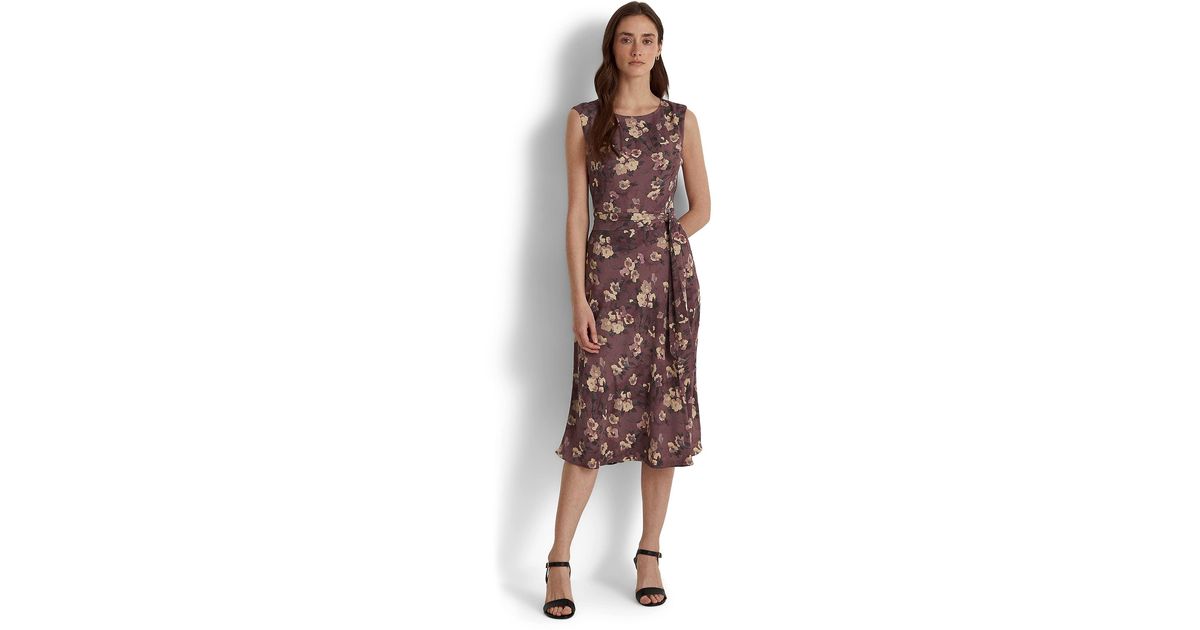 Lauren ralph lauren crepe fit and flare dress Clearance