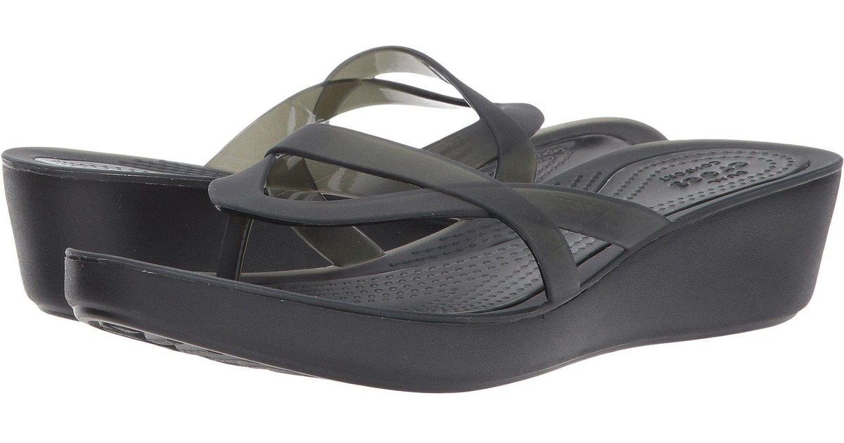 women's crocs isabella wedge flip