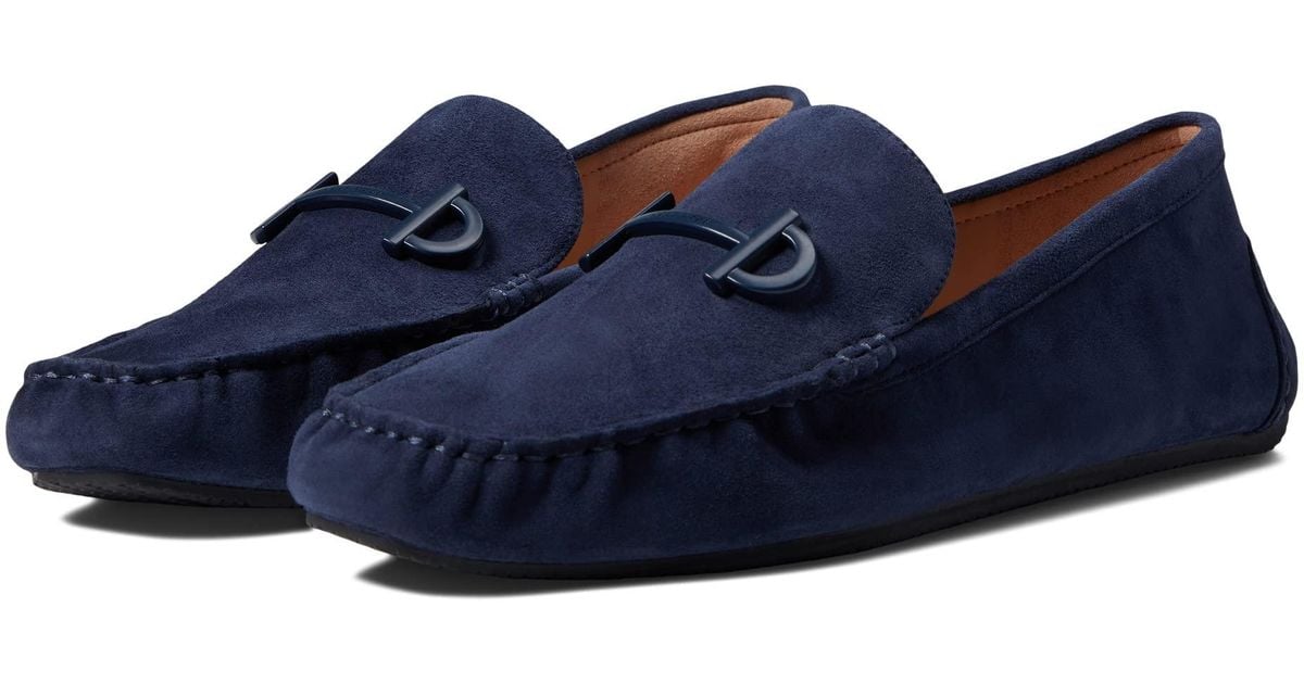Cole Haan Suede Tully Driver in Navy (Blue) | Lyst