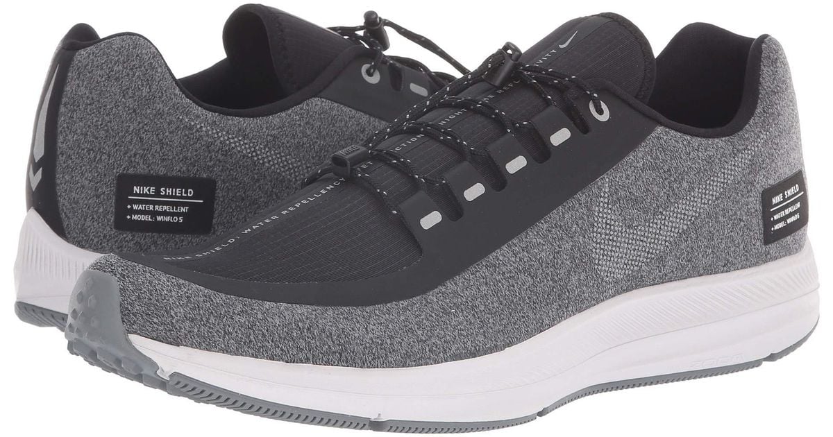 Nike Rubber Air Zoom Winflo 5 Run Shield (black/metallic Silver/cool Grey) Men's  Running Shoes for Men | Lyst