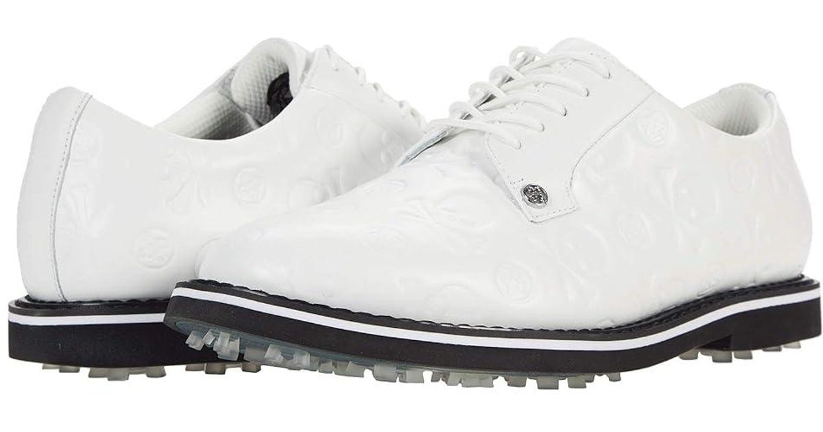 G/FORE Debossed Gallivanter Golf Shoes Shoes Snow/Onyx, Leather in ...