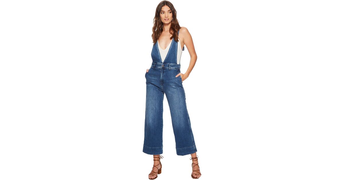 Free People A Line Overalls (light Denim) Overalls One Piece in Blue | Lyst