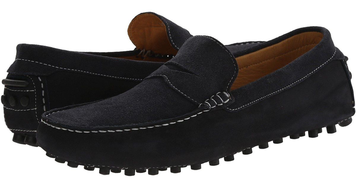 Massimo Matteo Suede Nubuck Penny in Navy (Black) for Men - Lyst