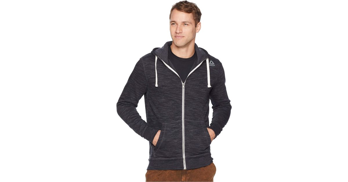 Download Reebok Cotton Elements Marble Melange Full Zip Hoodie ...