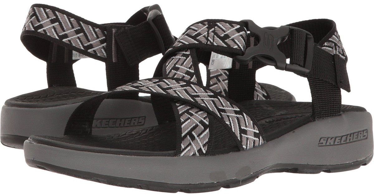 Skechers Synthetic Outdoor Adjustable Sandal in Black/Gray ...