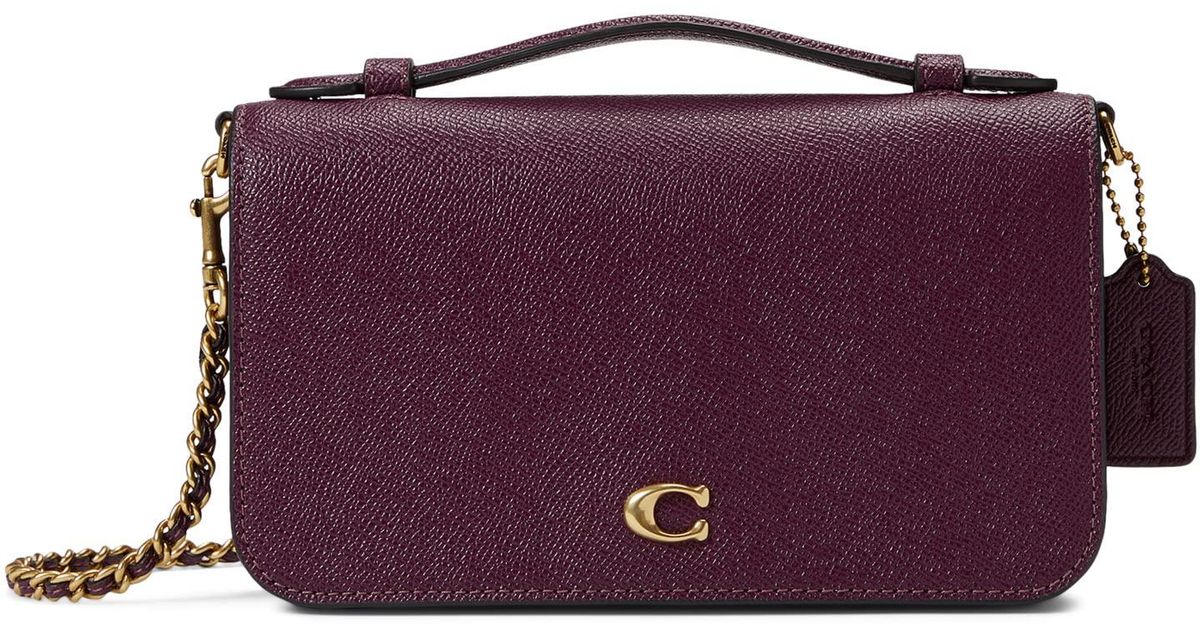 COACH Cross Grain Leather Bea Crossbody in Burgundy (Red) Lyst