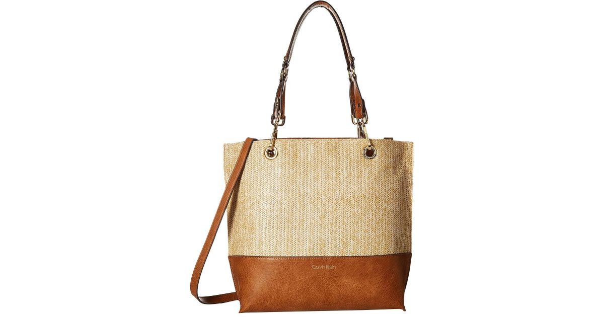 calvin klein sonoma straw tote
