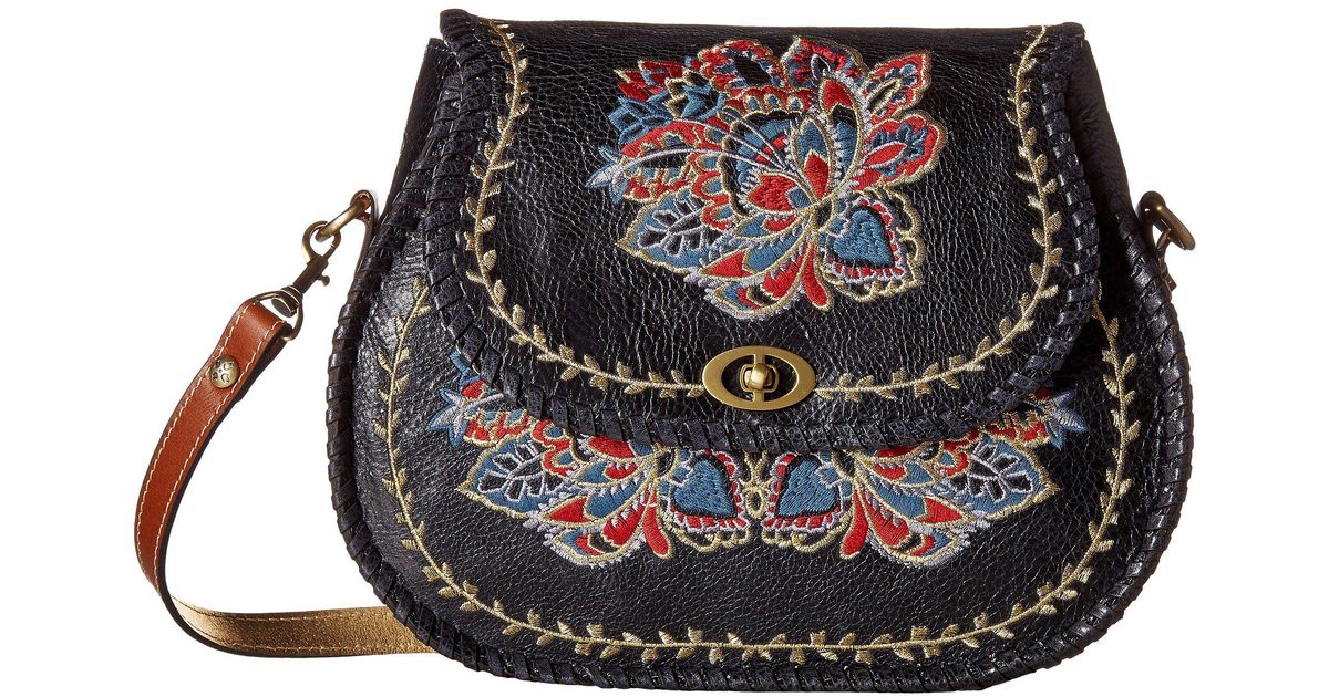 Patricia Nash Leather Arezzo Flap Shoulder Bag in Navy (Blue) - Lyst